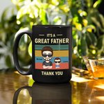 Taza de cerámica negra personalizada Great Father Best Dad con nombres Cumpleaños Día del Padre Regalo para hombre