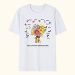 Personalizado 1-12 Mariposas Claveles Ramo Camiseta con Nombres Día de la Madre Cumpleaños Regalo para Mamá Abuela