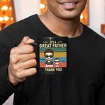 Taza de cerámica negra personalizada Great Father Best Dad con nombres Cumpleaños Día del Padre Regalo para hombre