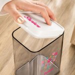 Boîte à friandises transparente personnalisée avec nom et prénom Cadeau d'anniversaire pour maman et papa d'un animal de compagnie