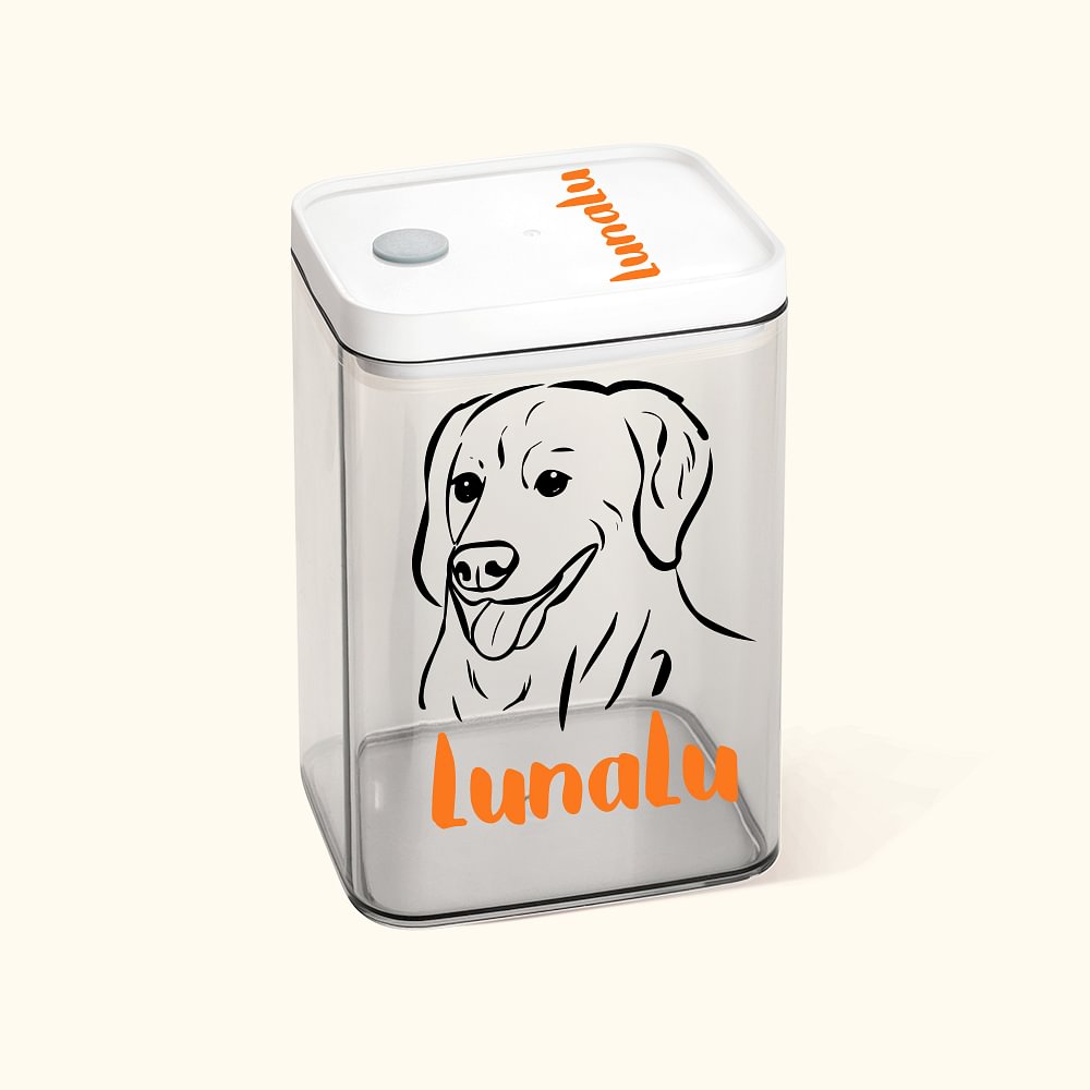 Pot de conservation personnalisé avec portrait et nom de l'animal de compagnie pour l'amoureux des animaux de compagnie