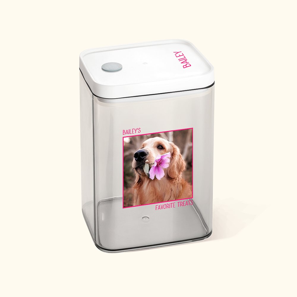Pot à friandises transparent personnalisé avec photo et nom Cadeau d'anniversaire pour maman et papa amoureux des animaux de compagnie