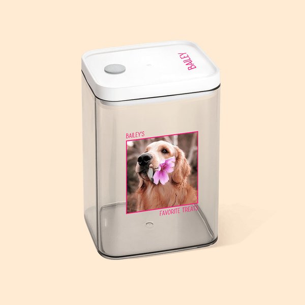 Pot à friandises transparent personnalisé avec photo et nom Cadeau d'anniversaire pour maman et papa amoureux des animaux de compagnie