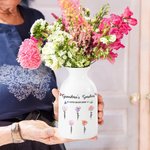 Personalized Watercolor Birth Flower Garden Ceramic Vase Home Decoration Mother's Day Birthday Gift for Mom Grandma