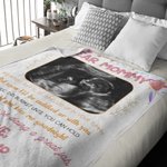 Gepersonaliseerde Zwangere Mama Zachte Fleece Blanke met Naam Foto Verjaardag Moederdag Cadeau voor Nieuwe Moeder