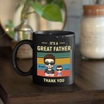 Taza de cerámica negra personalizada Great Father Best Dad con nombres Cumpleaños Día del Padre Regalo para hombre