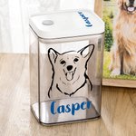 Pot de conservation personnalisé avec portrait et nom de l'animal de compagnie pour l'amoureux des animaux de compagnie