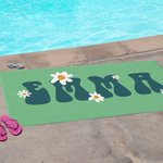 Asciugamano da spiaggia personalizzato super assorbente ad asciugatura rapida a forma di fiore di margherita con nome Multicolore disponibile Regalo d