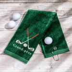 Serviette Golf Personnalisée avec Nom Brodé Coloré Cadeau Noël Retraite pour Homme Femme Golfeur