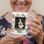 Mug Personnalisé avec Nom et Photo Tasse en Céramique Best Dog Mom Cadeau Anniversaire pour Amoureux Propriétaire d'Animal de Compagnie