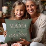 Personalized Flowers Heart Throw Pillow Cover with Kid Names Mother' Day Birthday Gift for Grandma