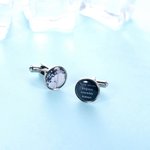 Boutons de Manchette Personnalisés avec Photo ou Texte Cadeau d'Anniversaire pour Homme Famille