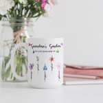 Personalized Colorful Birth Flower 11oz 15oz Ceramic Coffee Mug with Name Mother's Day Birthday Gift for Mother Grandma