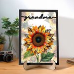 Personalized Sunflower Wooden Plaque with 1-17 Kid’s Names Mother's Day Birthday Gift for Mom Grandma
