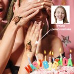 Tatouages Temporaires Résistants à l'Eau Lot de 15 Personnalisés pour Fête Bachelorette Anniversaire
