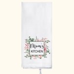 Personalized Watercolour Flower 100% Cotton Tea Towels with Name Mother's Day Birthday Gift for Mom Grandma