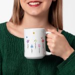 Personalized Colorful Birth Flower 11oz 15oz Ceramic Coffee Mug with Name Mother's Day Birthday Gift for Mother Grandma