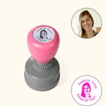 Personlig ansiktsporträtt självtryckande lärarstämpel med text Betygsättning Brevpapper Tillbaka till skolan Tackgåva till lärare