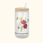 Personalized Butterfly Carnation Bouquet 20oz Frosted Can Glass Cup with Name Mother's Day Birthday Gift for Mom Grandma