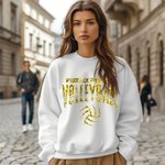 Personalized Multicolor Faux Glitter Volleyball T-shirt Sweatshirt Hoodie with Text Anniversary Team Gift for Sport Lover