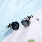 Boutons de Manchette Personnalisés avec Photo ou Texte Cadeau d'Anniversaire pour Homme Famille