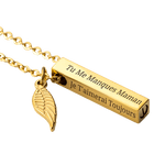 Collier Commémoratif Pendentif Personnalisé avec Texte Barre Urne de Cendres Cadeau pour la Perte d'Animal de Compagnie