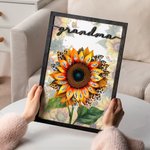 Personalized Sunflower Wooden Plaque with 1-17 Kid’s Names Mother's Day Birthday Gift for Mom Grandma