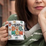 Mug Personnalisé avec Nom et Photo Tasse en Céramique Best Dog Mom Cadeau Anniversaire pour Amoureux Propriétaire d'Animal de Compagnie