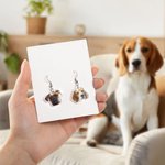 Personalisierte Haustierporträt Halskette Ohrring Schlüsselanhänger Geburtstagsgeschenk für Tierliebhaber Besitzer