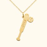 Personalised Hollow Baseball Bat Necklace with Name and Number Game Day Birthday Gift for Baseball Mom Women Athlete