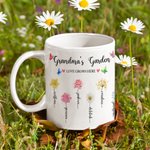Personalized Colorful Birth Flower 11oz 15oz Ceramic Coffee Mug with Name Mother's Day Birthday Gift for Mother Grandma