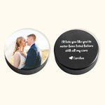Personalized Hockey Puck with Photo and Text Wedding Birthday Gift for Hockey Lover Couple