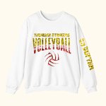 Personalized Multicolor Faux Glitter Volleyball T-shirt Sweatshirt Hoodie with Text Anniversary Team Gift for Sport Lover