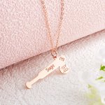 Personalised Hollow Baseball Bat Necklace with Name and Number Game Day Birthday Gift for Baseball Mom Women Athlete