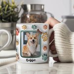 Mug Personnalisé avec Nom et Photo Tasse en Céramique Best Dog Mom Cadeau Anniversaire pour Amoureux Propriétaire d'Animal de Compagnie