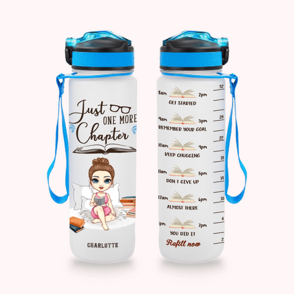 Personalizada Just A Girl Who Loves Books Botella Rastreadora de Agua de 32oz con Línea de Escala Regalo de Cumpleaños de Lectura para Amantes de los 