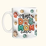 Mug Personnalisé avec Nom et Photo Tasse en Céramique Best Dog Mom Cadeau Anniversaire pour Amoureux Propriétaire d'Animal de Compagnie
