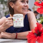 Personalized Colorful Birth Flower 11oz 15oz Ceramic Coffee Mug with Name Mother's Day Birthday Gift for Mother Grandma