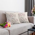 Personalized Flowers Heart Throw Pillow Cover with Kid Names Mother' Day Birthday Gift for Grandma