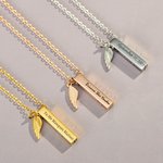Collier Commémoratif Pendentif Personnalisé avec Texte Barre Urne de Cendres Cadeau pour la Perte d'Animal de Compagnie