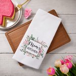 Personalized Watercolour Flower 100% Cotton Tea Towels with Name Mother's Day Birthday Gift for Mom Grandma