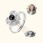 Pulsera personalizada con forma de corazón y alas de ángel Proyección de fotos 100 idiomas Te quiero Anillo de plata de ley Regalo del día de la madre