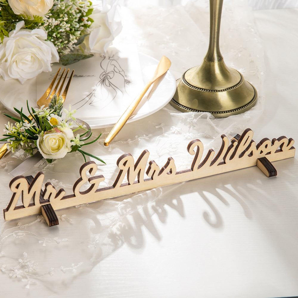 Personalized Mr and Mrs Wood Tabletop Wedding Sign Keepsake Wedding ...