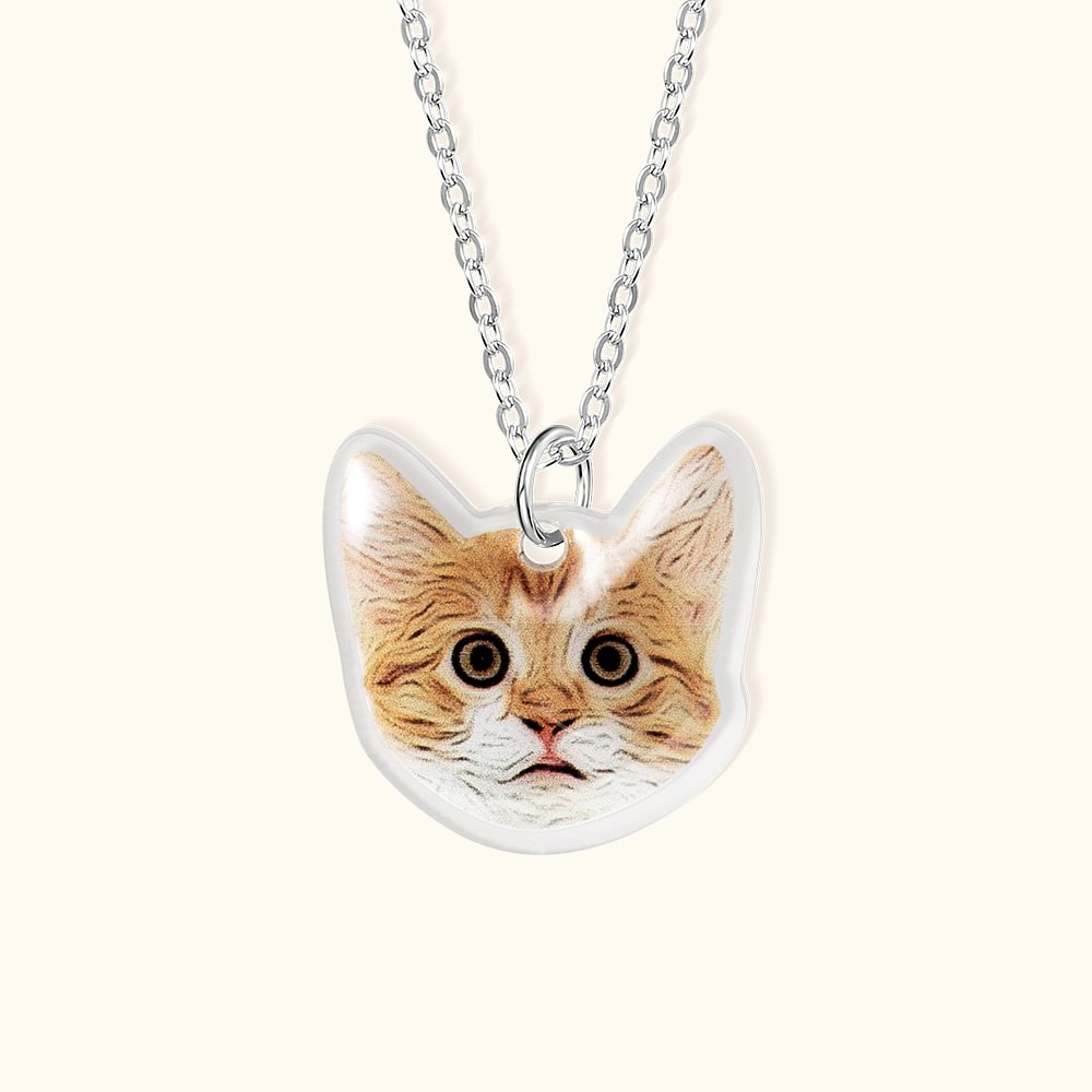 Collier Boucles d'Oreillers Porte-clés Personnalisé avec Photo Animal Breloque Acrylique Cadeau Anniversaire pour Propriétaire d'Animal de Compagnie
