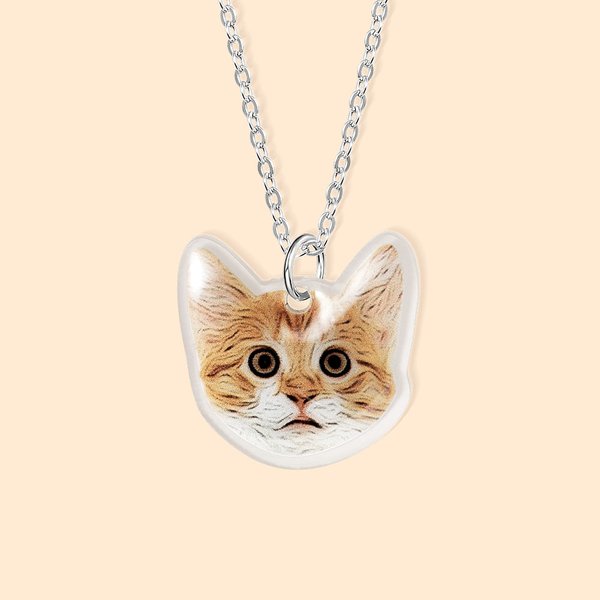 Personalised Pet Portrait Necklace Earring Keychain Birthday Gift for Pet Lovers Owner