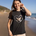 Personalized Holding Hand Heart Flower Design T-Shirt Sweatshirt with Name Mother's Day Birthday Gift for Women