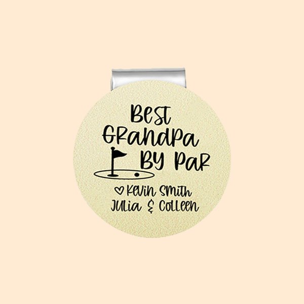 Personalizzato Best Grandpa Papa by Par Golf Ball Marker Magnetic Hat Clip con nome Regalo di compleanno per la festa del papà per gli appassionati di