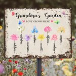 Personalisierte Aquarell Geburt Blumengarten Vintage Zinn Zeichen dekorative Wandmalerei mit Namen Muttertag Geburtstag Geschenk für Mama Oma