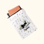 Personalisierte florale schwarze Katze wasserdichte Buchhülle Schutz mit Reißverschluss und Tasche Geburtstag Anerkennung Geschenk für das Lesen Liebh