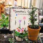 Personalisierte Aquarell Geburt Blumengarten Vintage Zinn Zeichen dekorative Wandmalerei mit Namen Muttertag Geburtstag Geschenk für Mama Oma